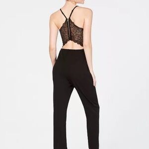 Emerald Sundae Black Jumpsuit with Lace Back